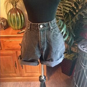 Levi's Orange Tab Denim Shorts Faded Black High Rise 90s Vintage